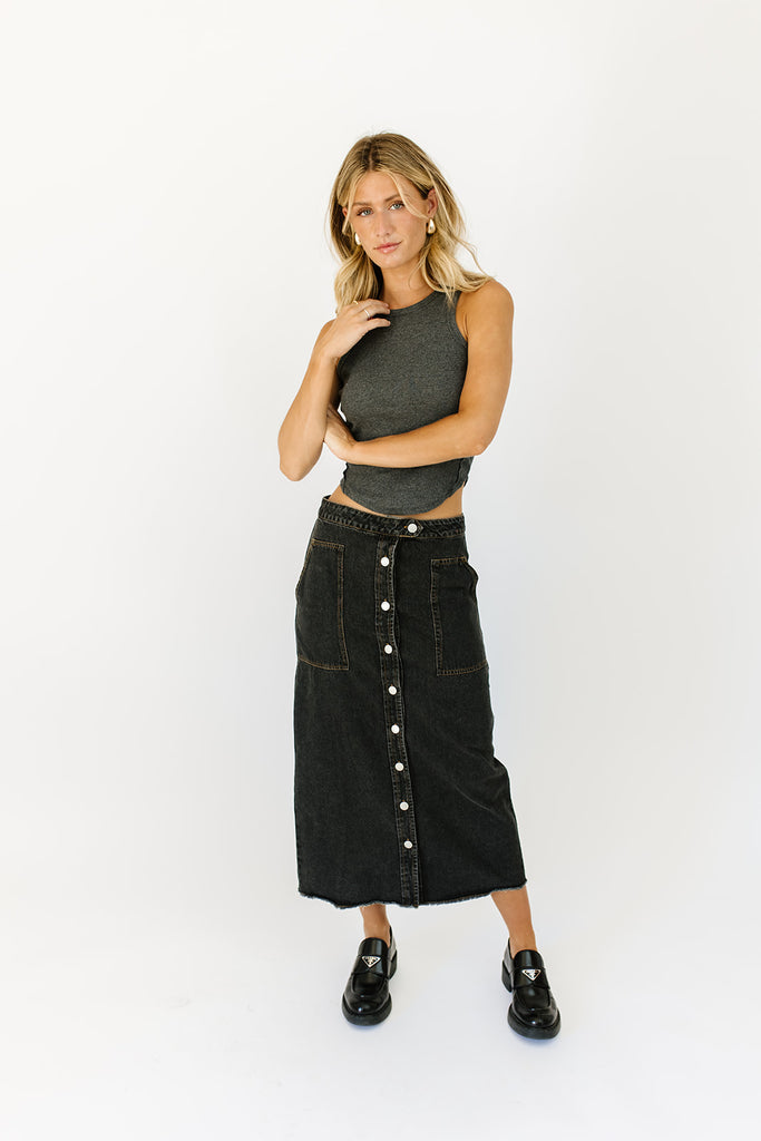 ari denim maxi skirt