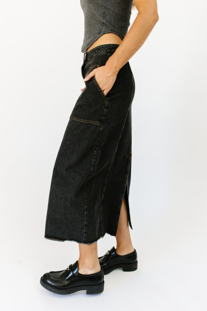 ari denim maxi skirt