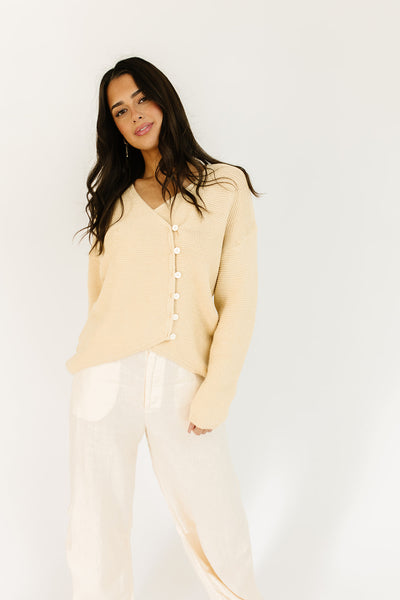 lana button sweater