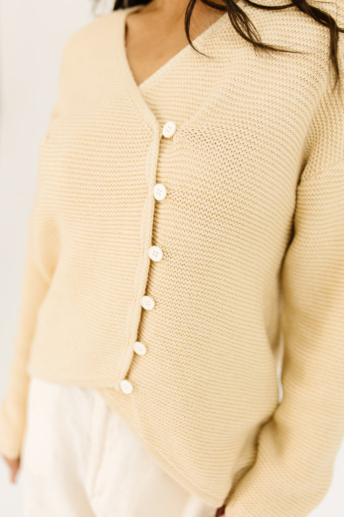 lana button sweater