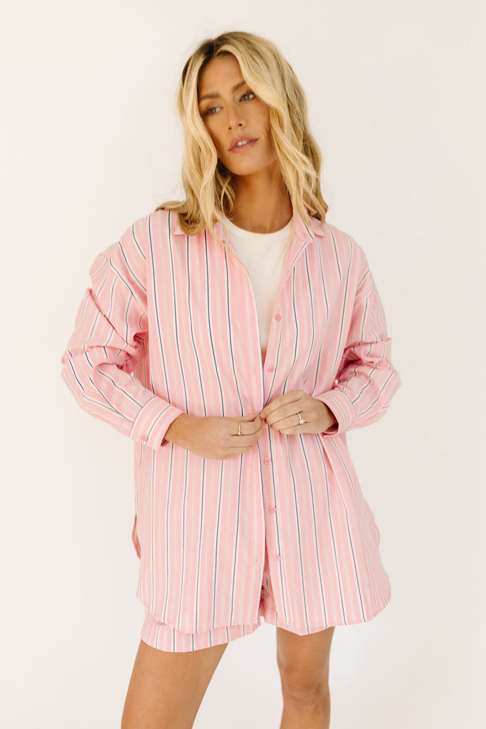 peppermint striped set // pink