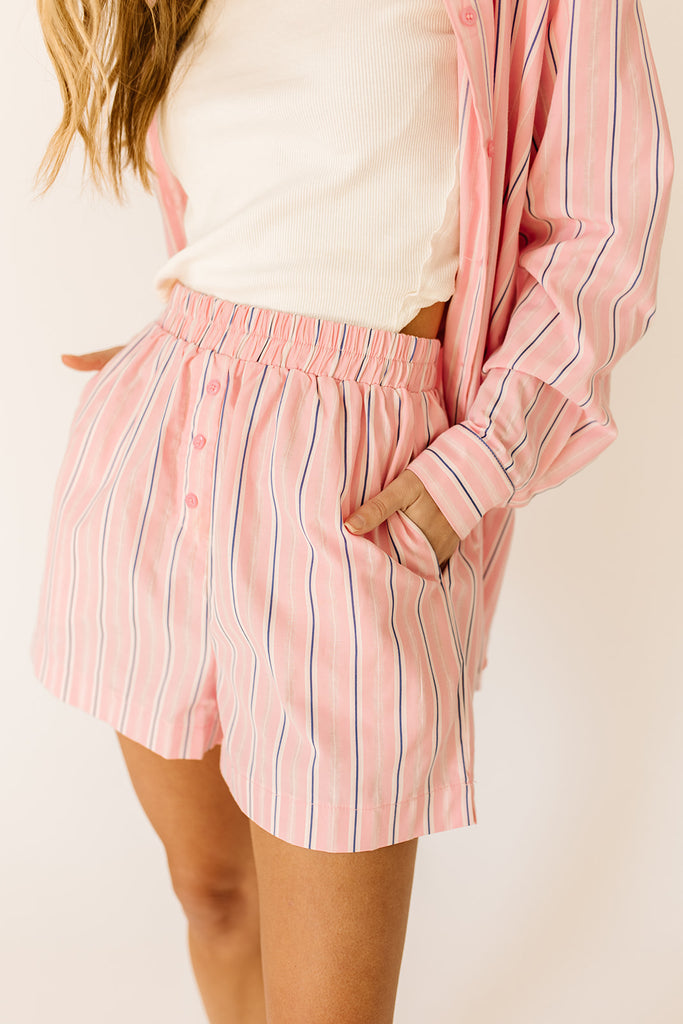 peppermint striped set // pink