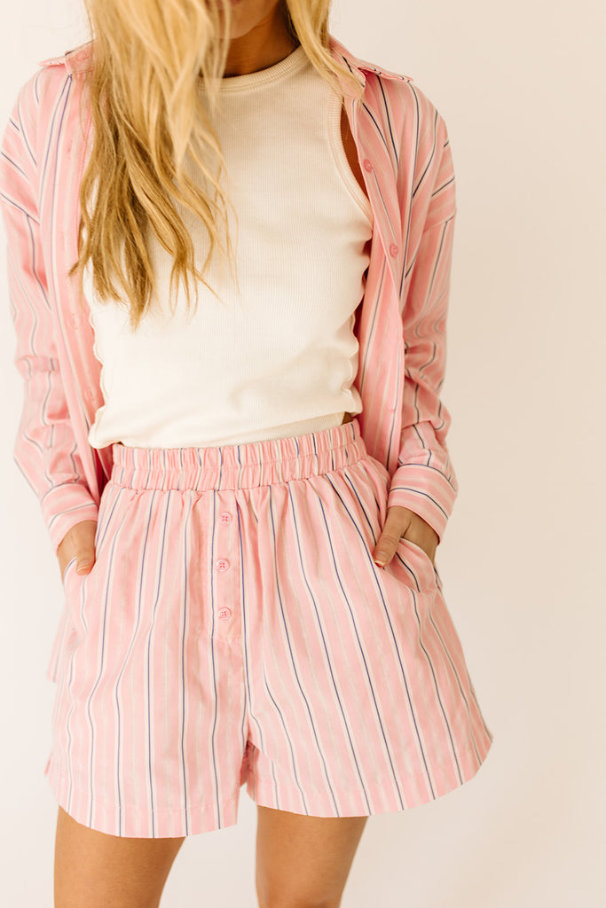 peppermint striped set // pink