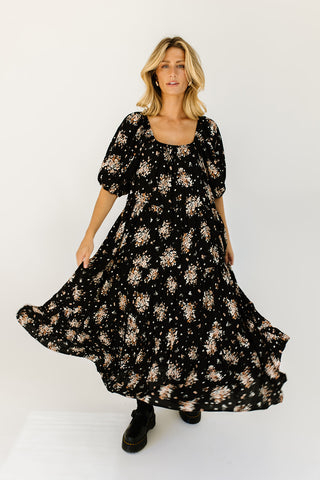 starry floral maxi dress