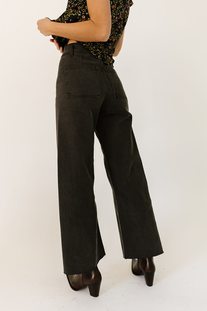 monty wide leg pants // washed black