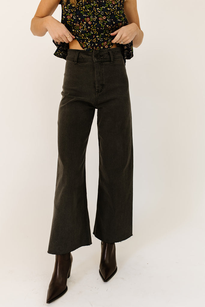 monty wide leg pants // washed black