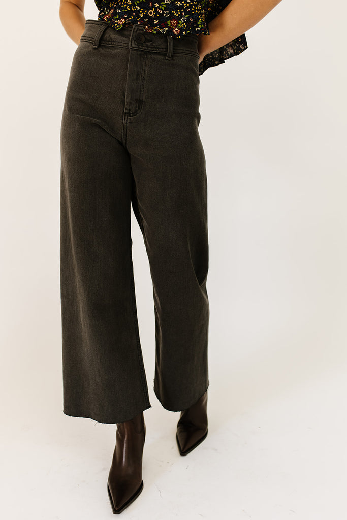 monty wide leg pants // washed black