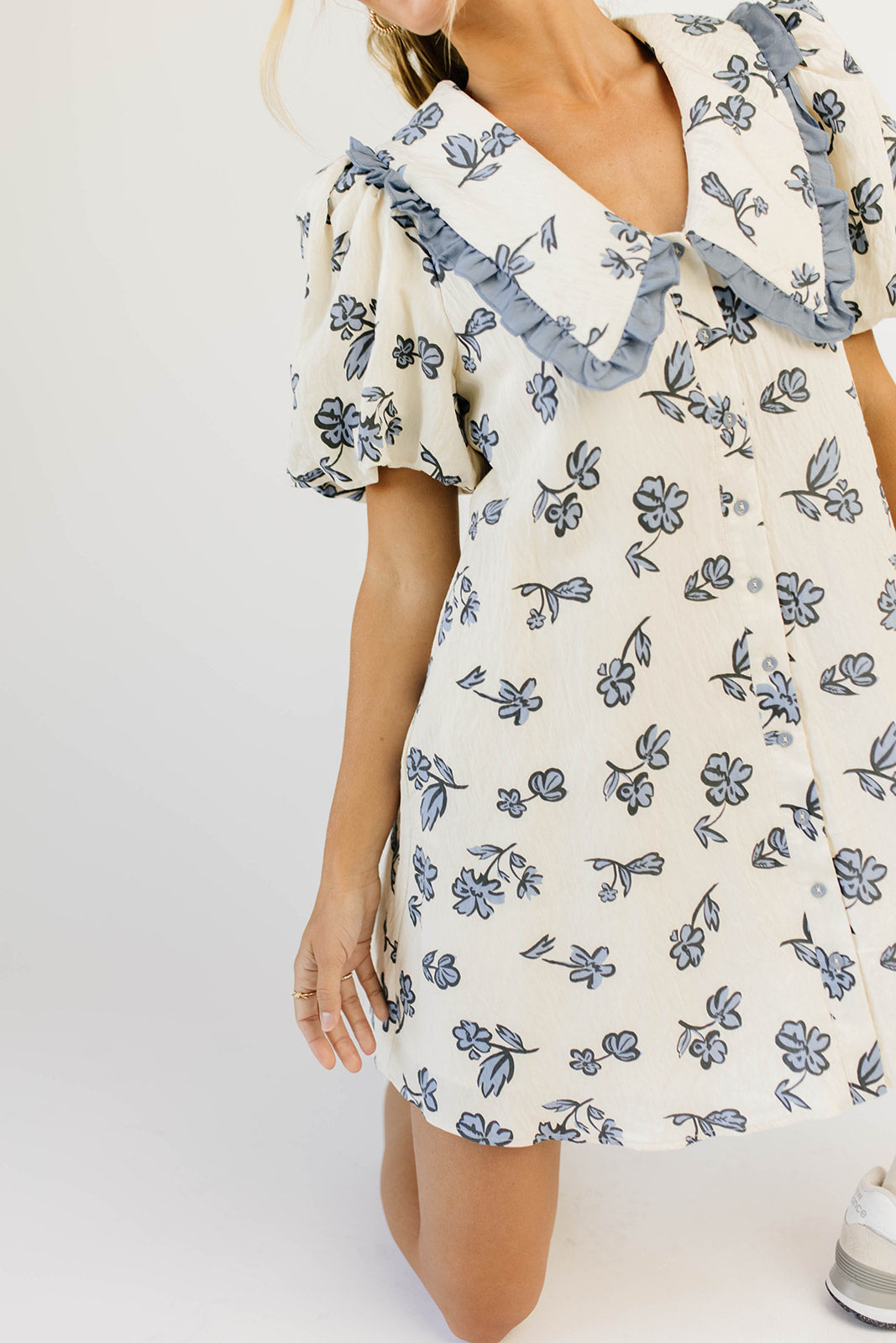 Poppy Dress - Smoke Blue/Angora Fore