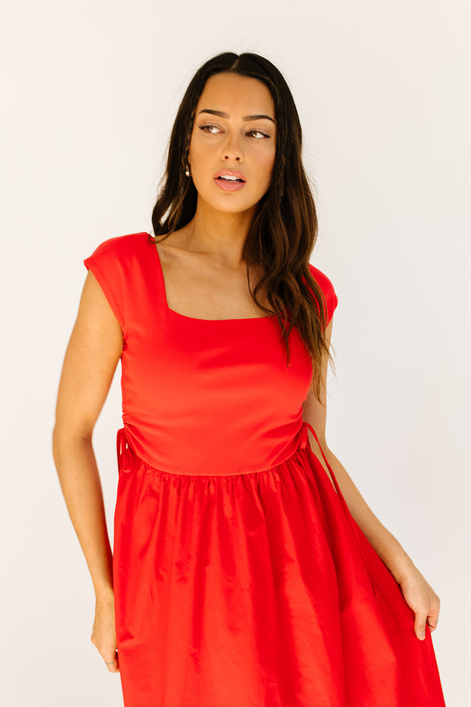 afterglow midi dress // red