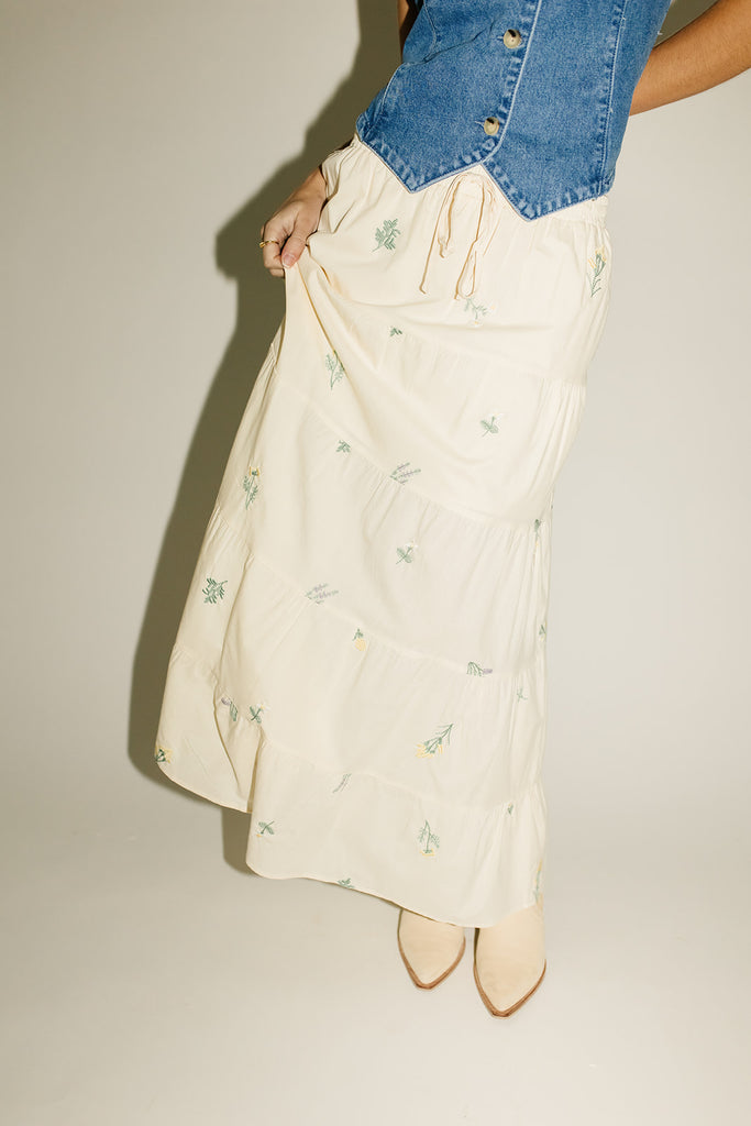 celine floral maxi skirt