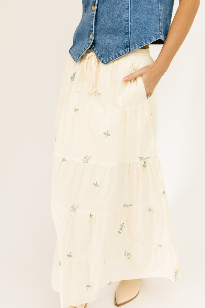 celine floral maxi skirt