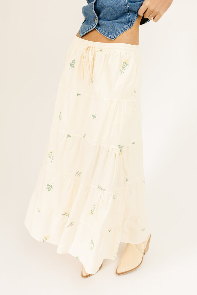 celine floral maxi skirt