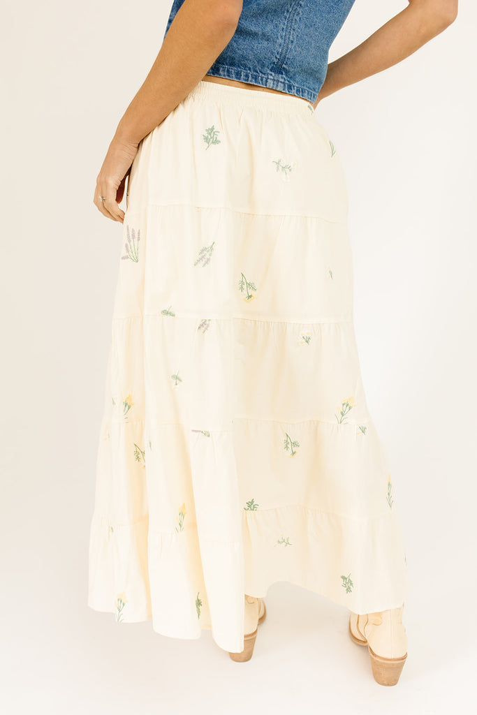 celine floral maxi skirt