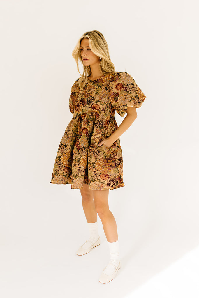 darcy floral dress // brown floral *restocked*