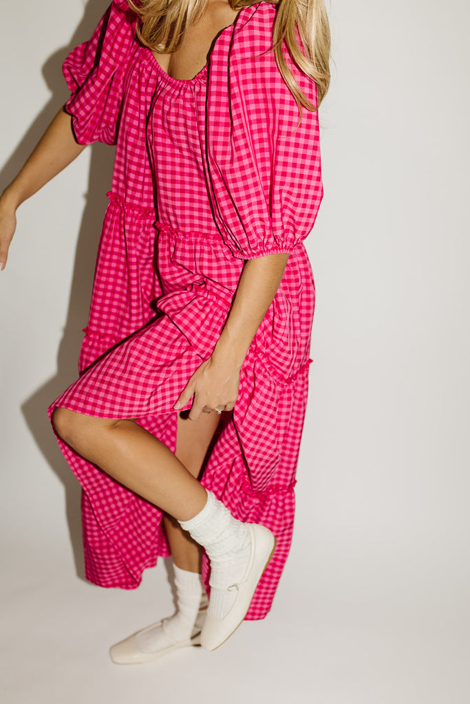 daymaker dress // pink gingham *zoco exclusive*