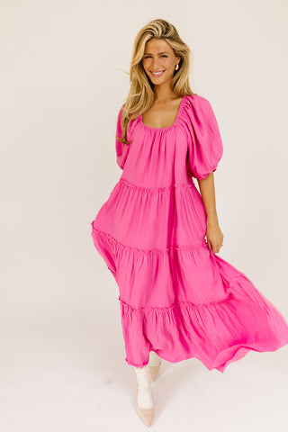 gala midi dress // pink watercolor *zoco exclusive*