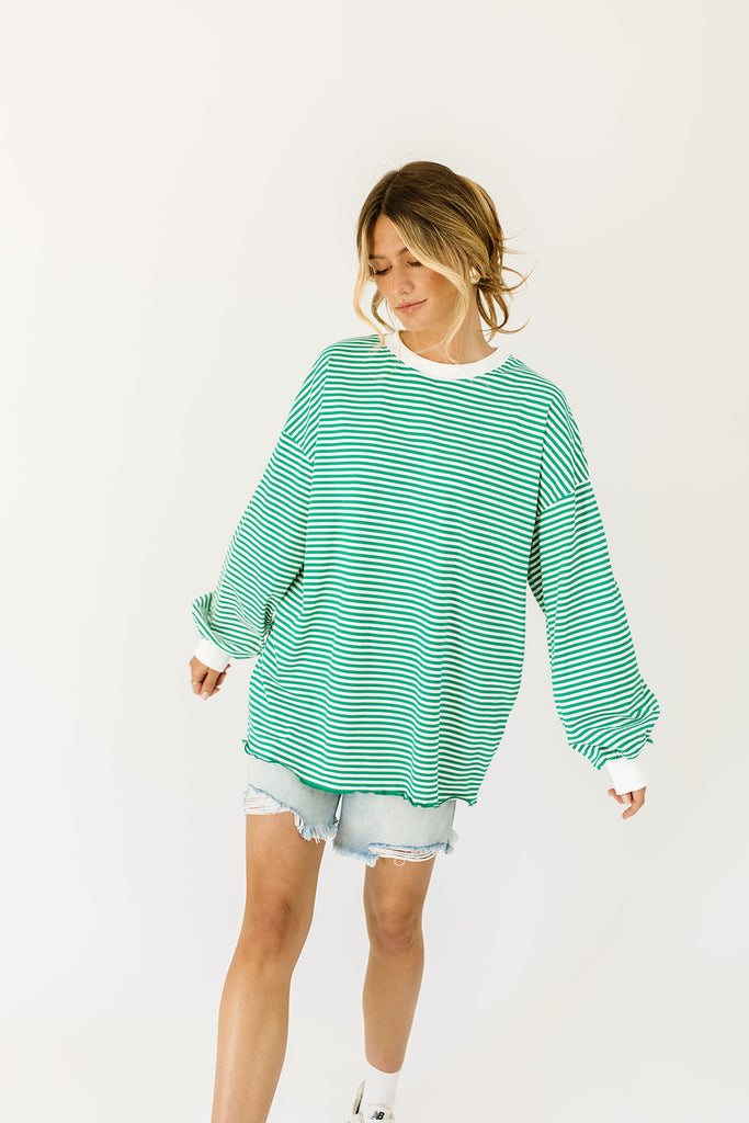 stone cold striped top // green *restocked*