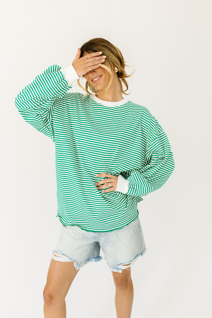 stone cold striped top // green *restocked*