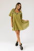 mini good luck puff sleeve dress // green floral *zoco exclusive*