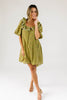 mini good luck puff sleeve dress // green floral *zoco exclusive*