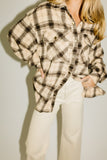 madeline plaid shirt jacket // natural