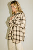 madeline plaid shirt jacket // natural