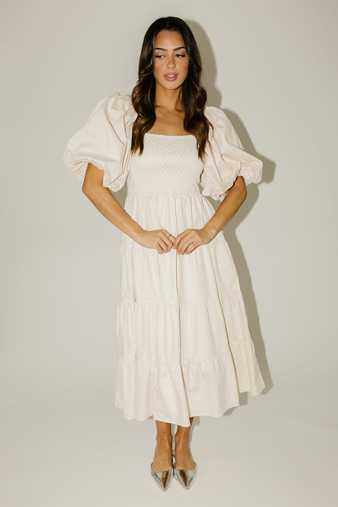 scout puff sleeve dress // cream *zoco exclusive*