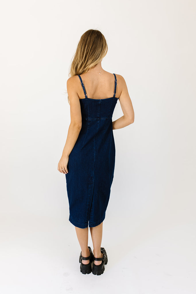 darla denim midi dress