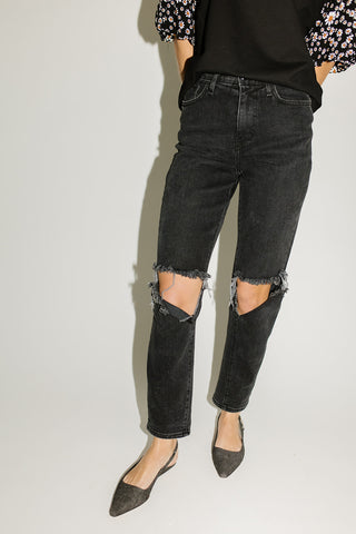 monty wide leg pants // washed black