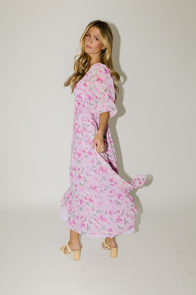 dona floral maxi dress // lilac