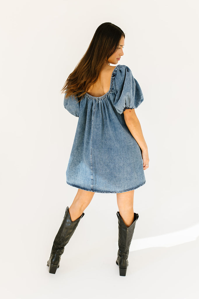 ari denim mini dress *restocked*