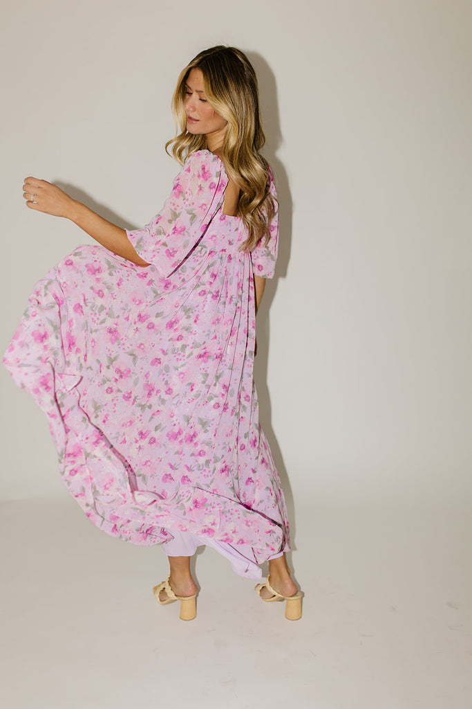 dona floral maxi dress // lilac
