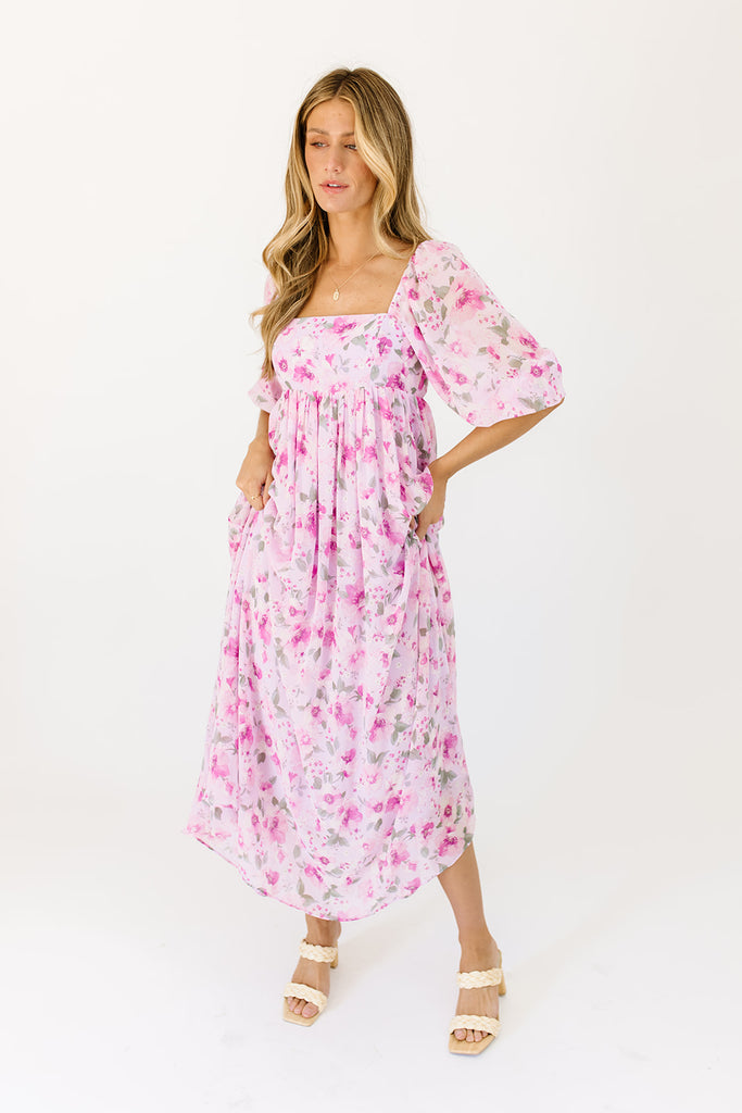 dona floral maxi dress // lilac