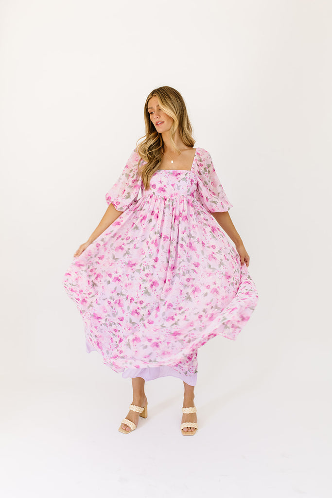 dona floral maxi dress // lilac