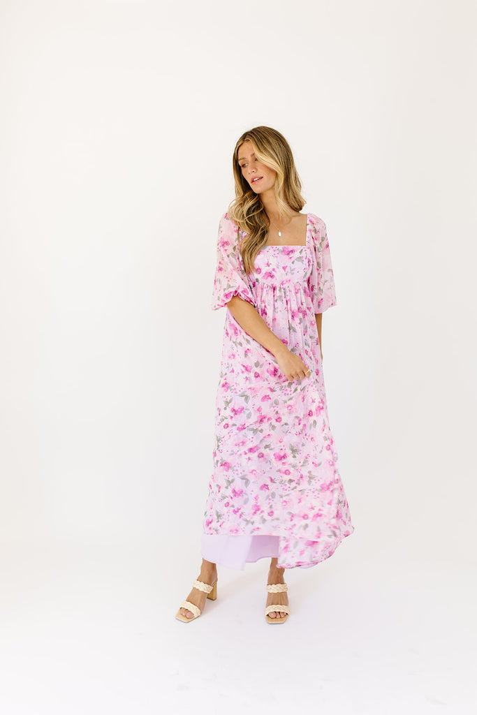 dona floral maxi dress // lilac