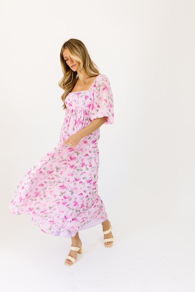 dona floral maxi dress // lilac