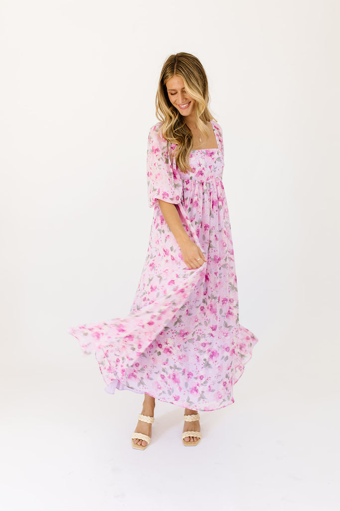 dona floral maxi dress // lilac