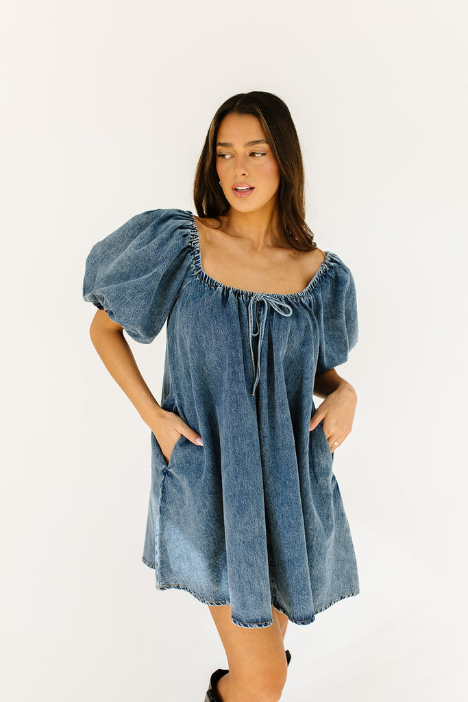 ari denim mini dress *restocked*