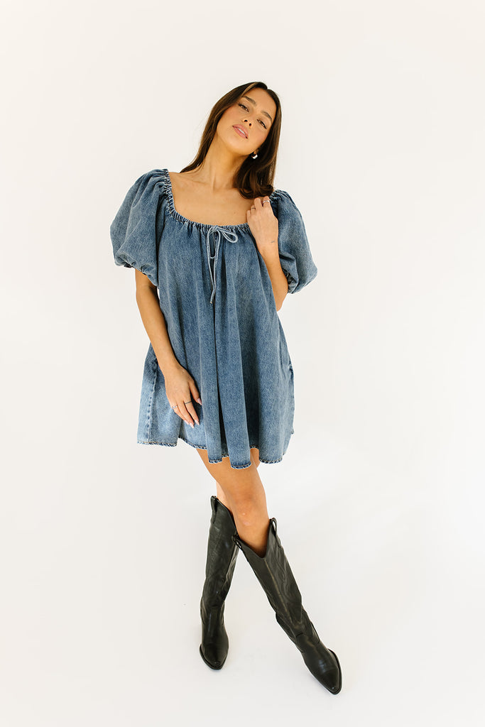 ari denim mini dress *restocked*