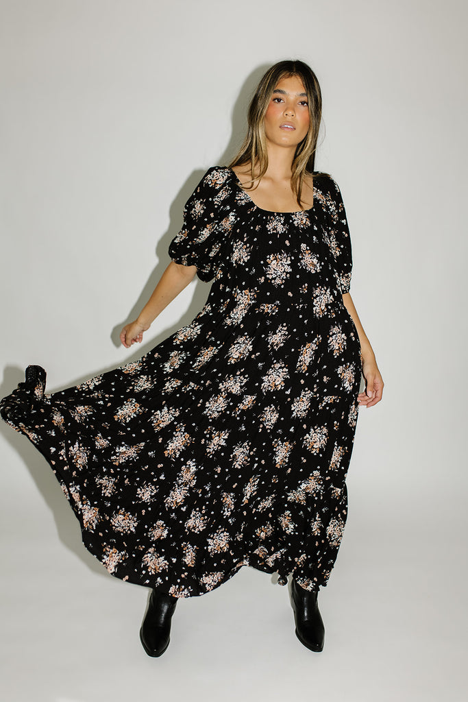 daymaker dress // fall black floral *zoco exclusive*