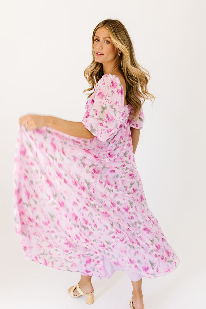 dona floral maxi dress // lilac