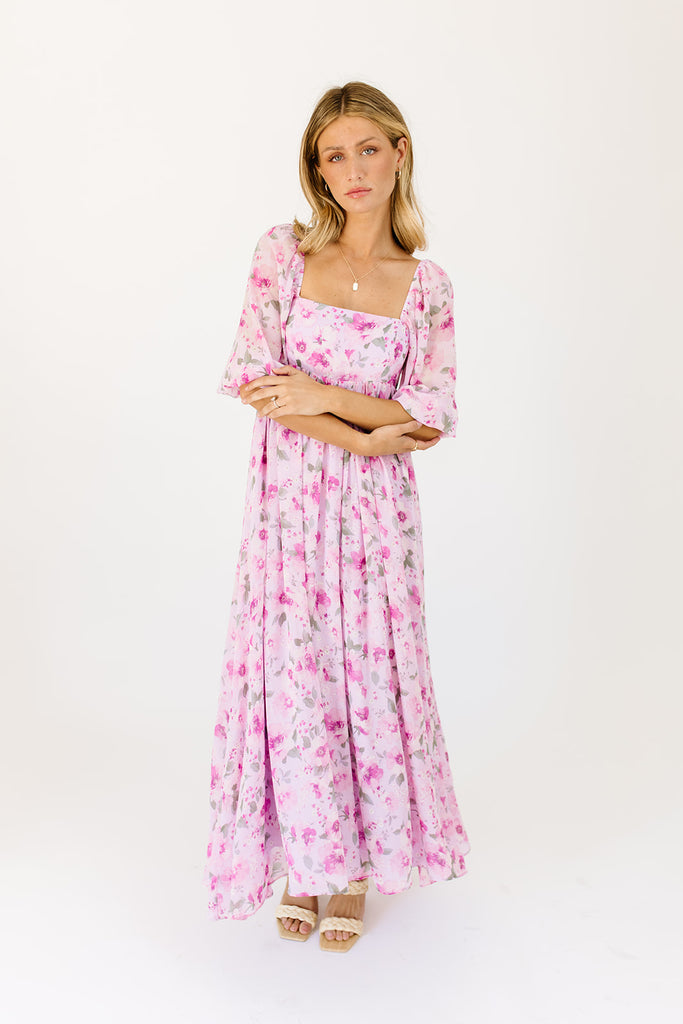 dona floral maxi dress // lilac
