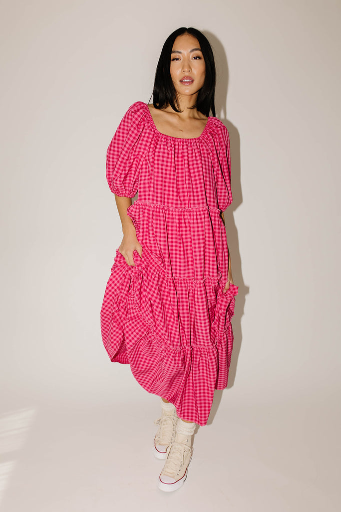 daymaker dress // pink gingham *zoco exclusive*