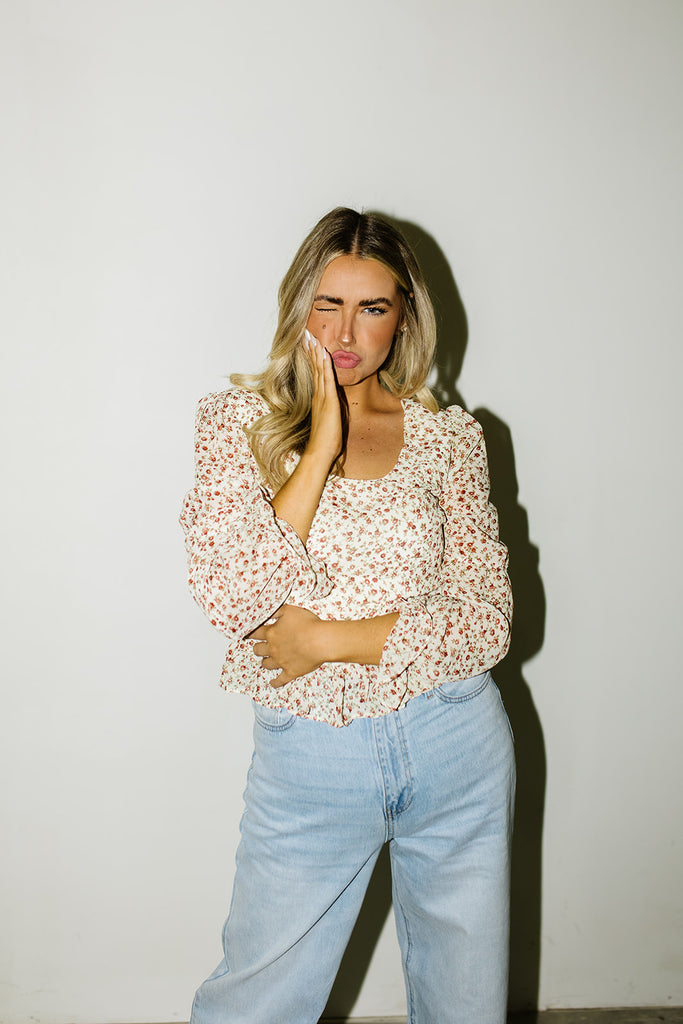 goodbyes floral blouse