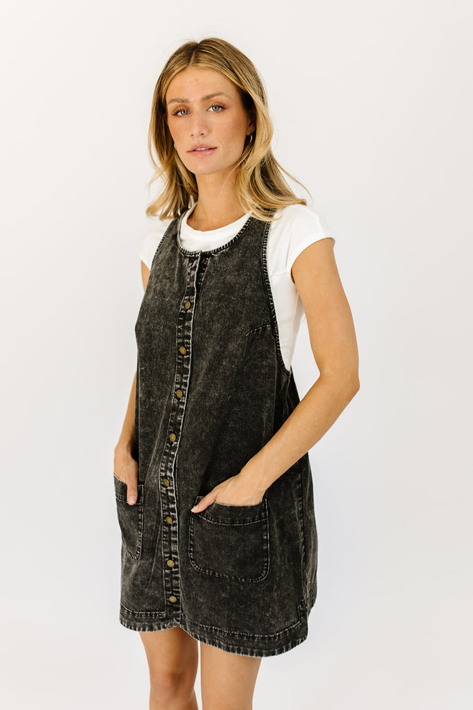 mary denim mini dress
