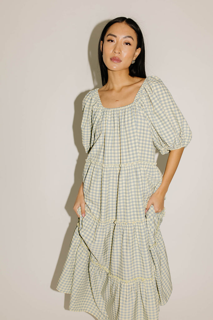 daymaker dress // blue + yellow gingham *zoco exclusive*