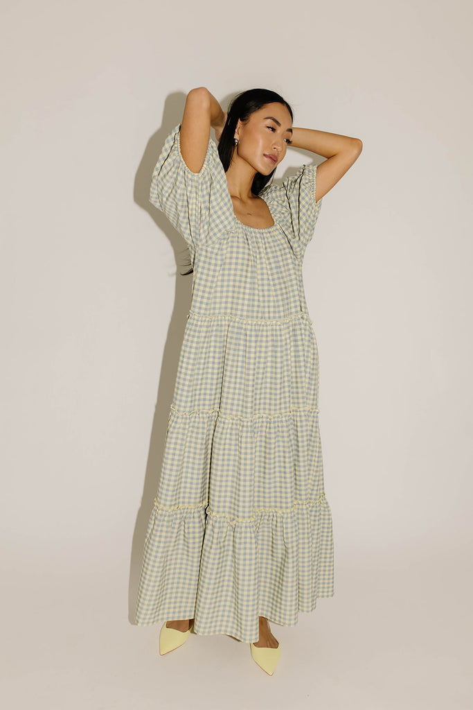 daymaker dress // blue + yellow gingham *zoco exclusive*