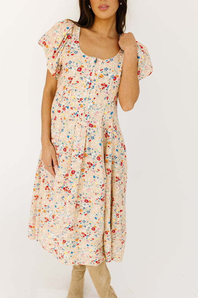 doe zipper midi dress // floral *zoco exclusive*