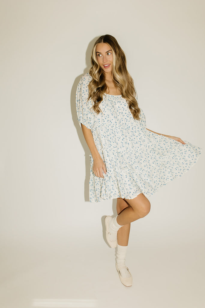 short daymaker dress // blue ditsy floral *zoco exclusive*