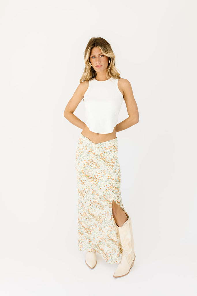 don't let go maxi skirt // floral